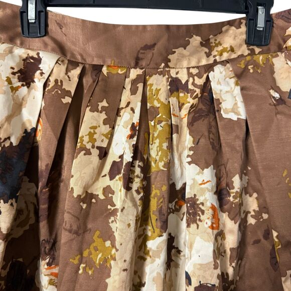 Talbots Brown Floral A-Line Skirt - Picture 5 of 16
